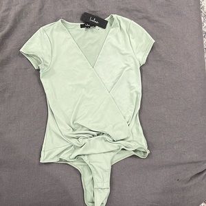 Lulus Bodysuit. Never worn. Sage green, very soft material and has some stretch